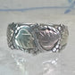 Black Hills Gold ring floral wedding band leaves size 4.5 sterling silver women