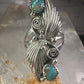 Navajo long ring turquoise squash blossom feathers leaves size 9.75 sterling silver girls women