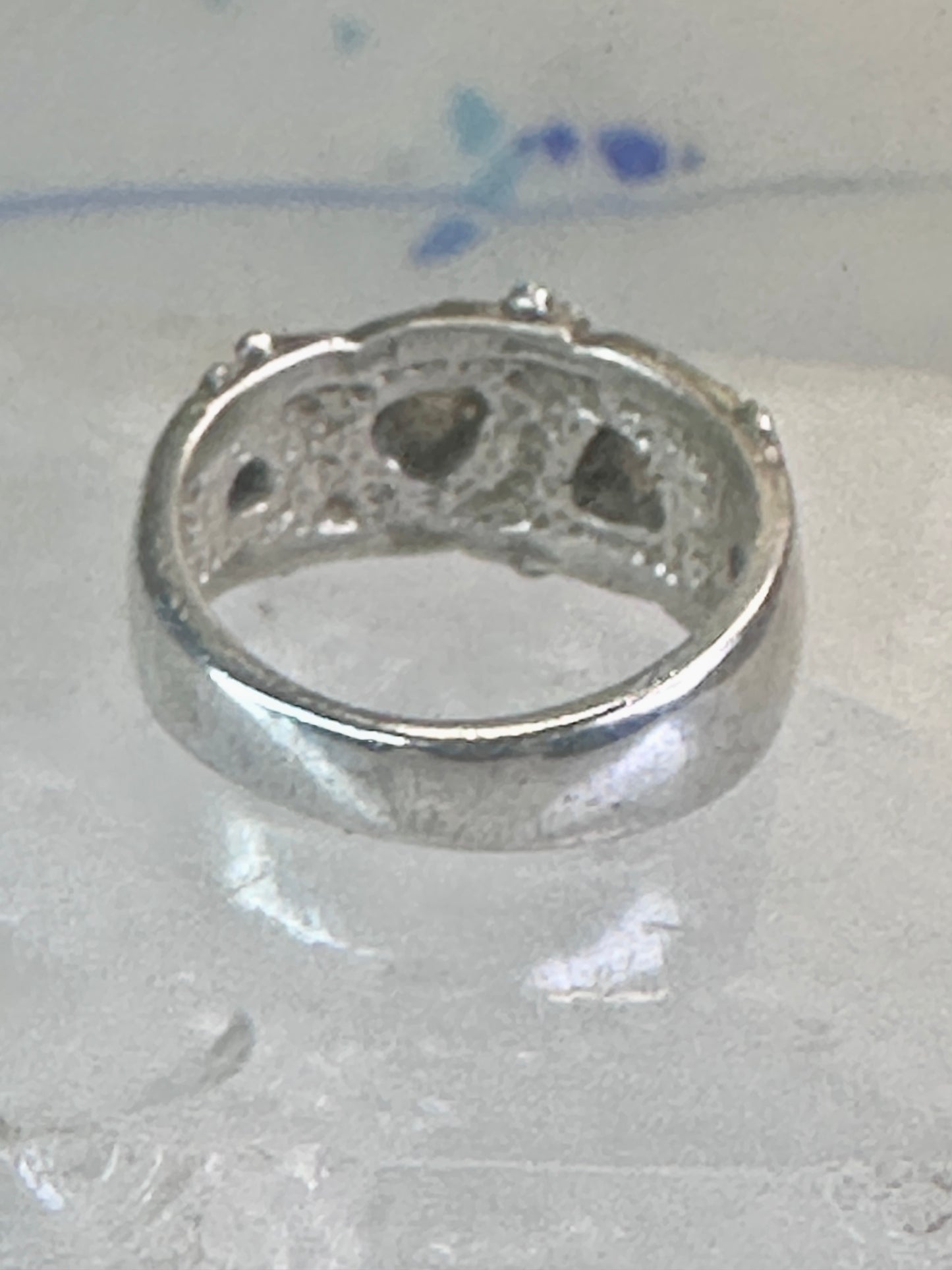 Black Hills Gold ring garnet floral wedding band leaves size 7 sterling silver women