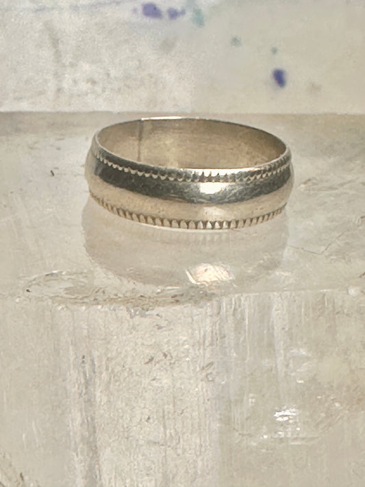 Wedding ring size 7 Plain band Love sterling silver women men