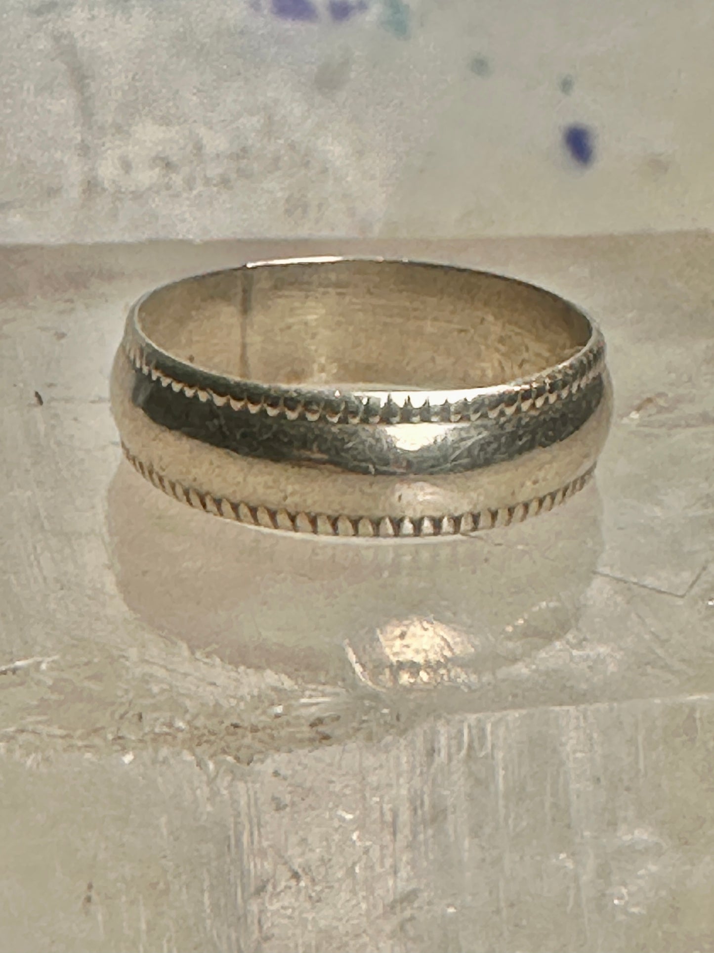 Wedding ring size 7 Plain band Love sterling silver women men
