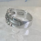 Black Hills Gold ring garnet floral wedding band leaves size 7 sterling silver women