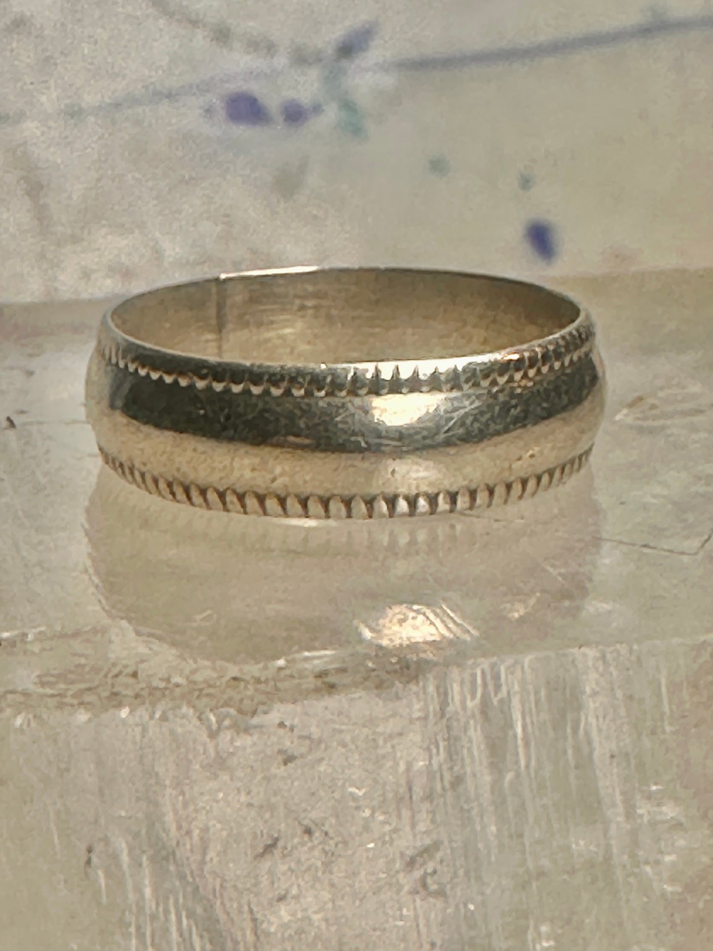 Wedding ring size 7 Plain band Love sterling silver women men