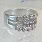 Black Hills Gold ring garnet floral wedding band leaves size 7 sterling silver women