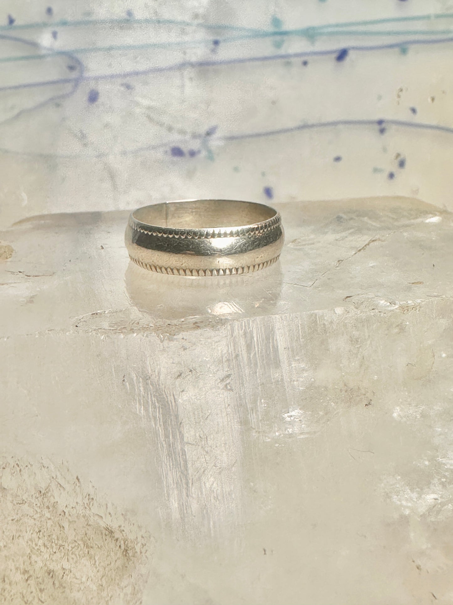Wedding ring size 7 Plain band Love sterling silver women men
