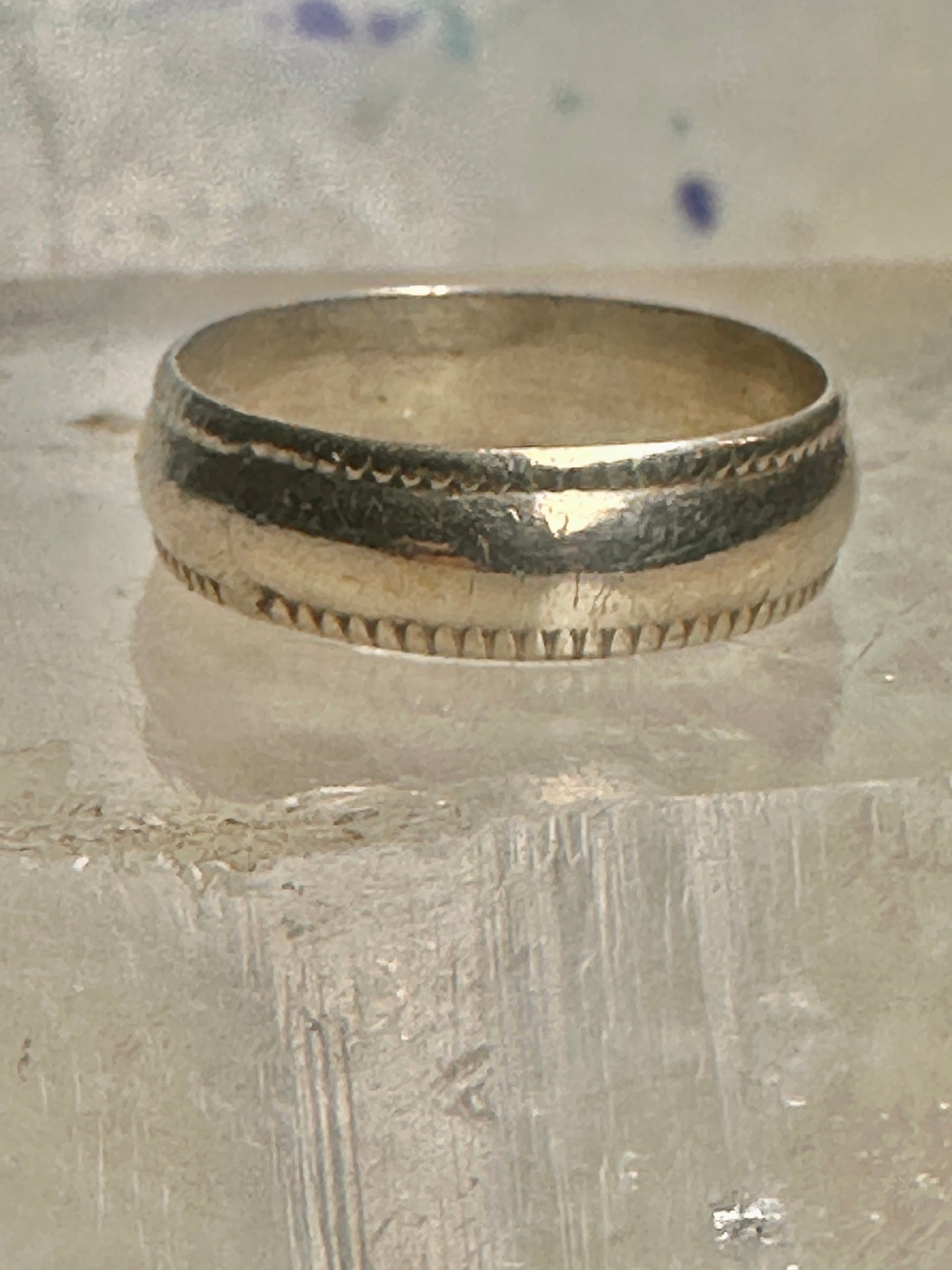 Wedding ring size 7 Plain band Love sterling silver women men