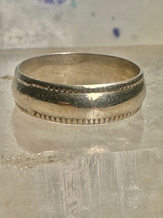 Wedding ring size 7 Plain band Love sterling silver women men
