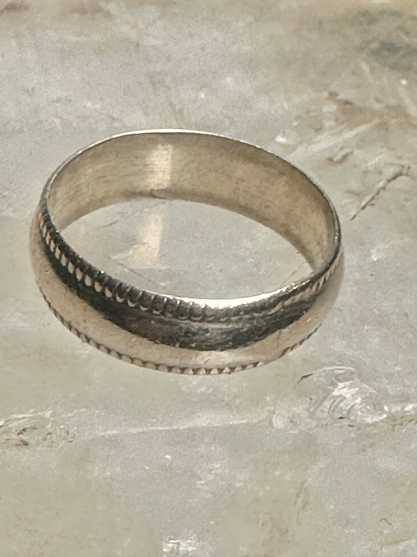 Wedding ring size 7 Plain band Love sterling silver women men