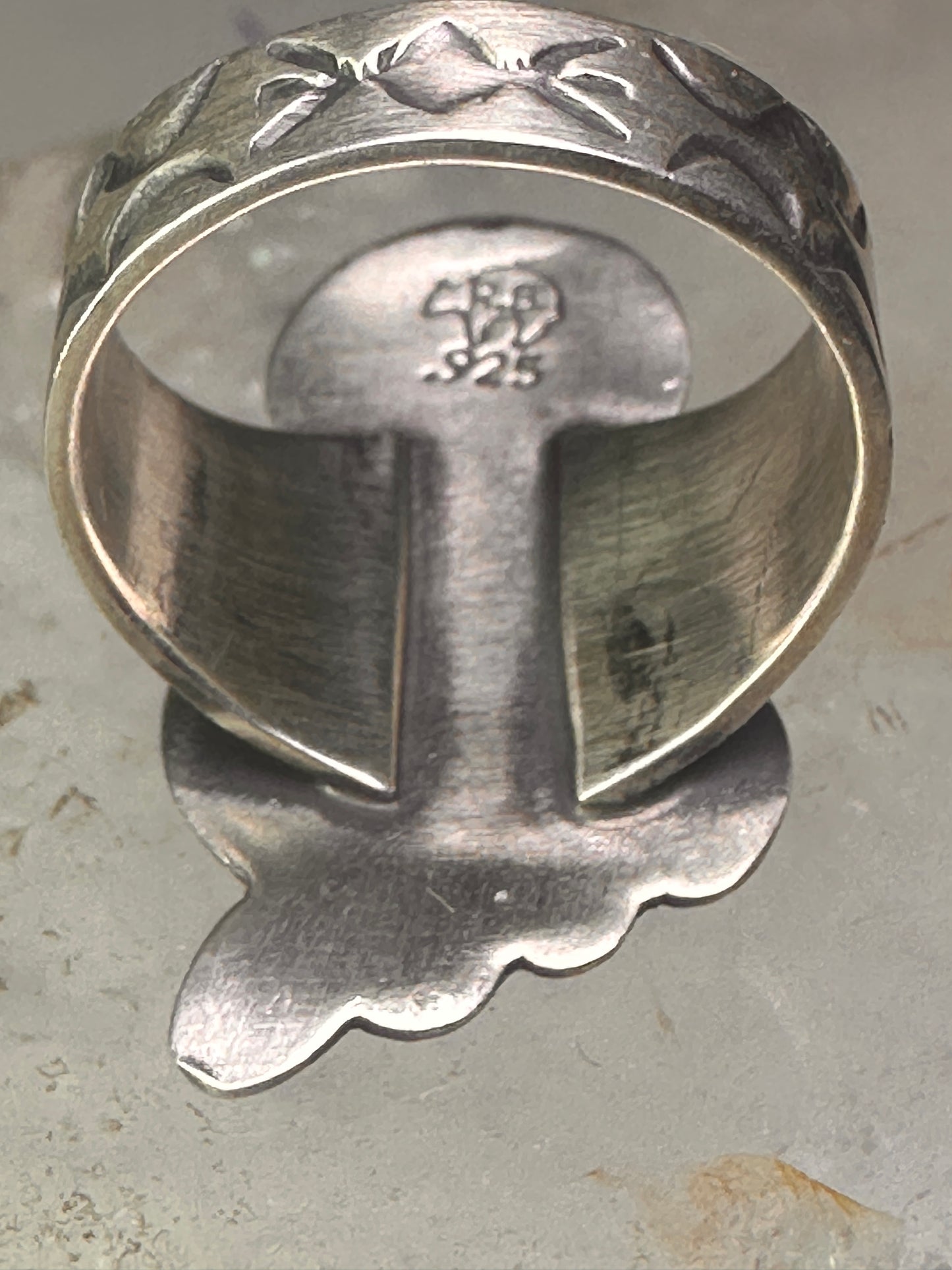 Navajo bear ring turquoise size 7.75 sterling silver girls women men