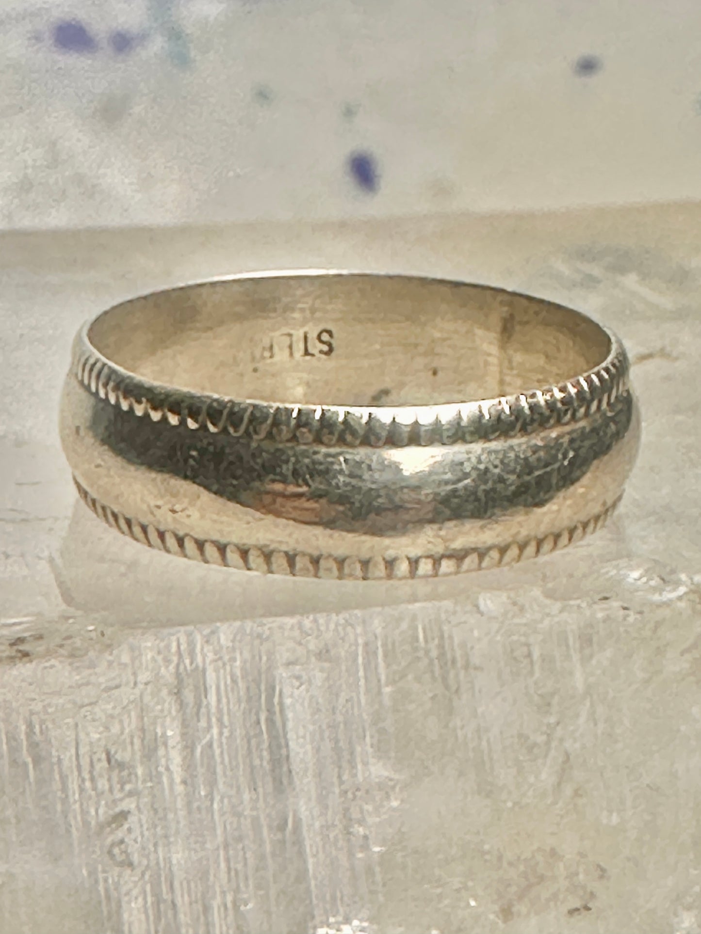 Wedding ring size 7 Plain band Love sterling silver women men