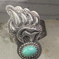 Navajo bear ring turquoise size 7.75 sterling silver girls women men