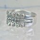 Black Hills Gold ring garnet floral wedding band leaves size 7 sterling silver women