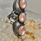Long Navajo ring size 7 Mother of Pearl squash blossom leaves sterling silver women