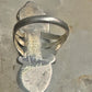 Long Navajo ring size 7 Mother of Pearl squash blossom leaves sterling silver women