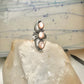 Long Navajo ring size 7 Mother of Pearl squash blossom leaves sterling silver women