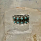 Zuni ring size 7.5 Turquoise Petite point band sterling silver women