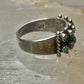 Zuni ring size 7.5 Turquoise Petite point band sterling silver women
