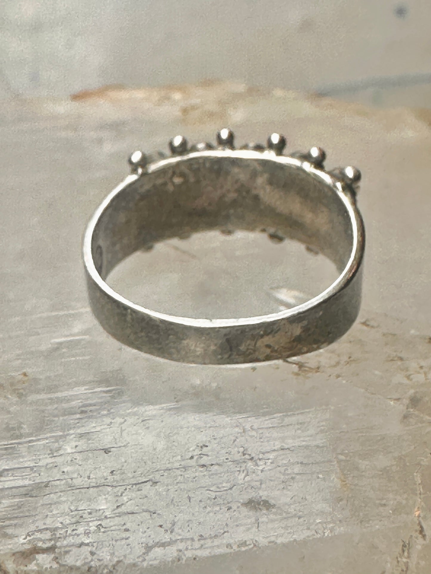 Zuni ring size 7.5 Turquoise Petite point band sterling silver women