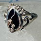 Black Hills Gold ring onyx floral leaves band size 5.75 sterling silver women