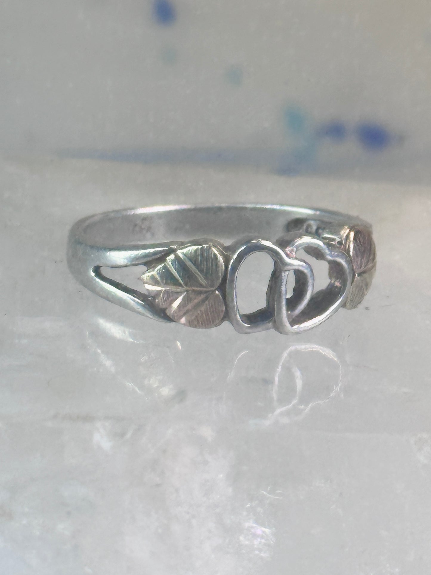 Black Hills Gold ring heart love band Valentine leaves size 6.75 sterling silver women