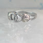 Black Hills Gold ring heart love band Valentine leaves size 6.75 sterling silver women