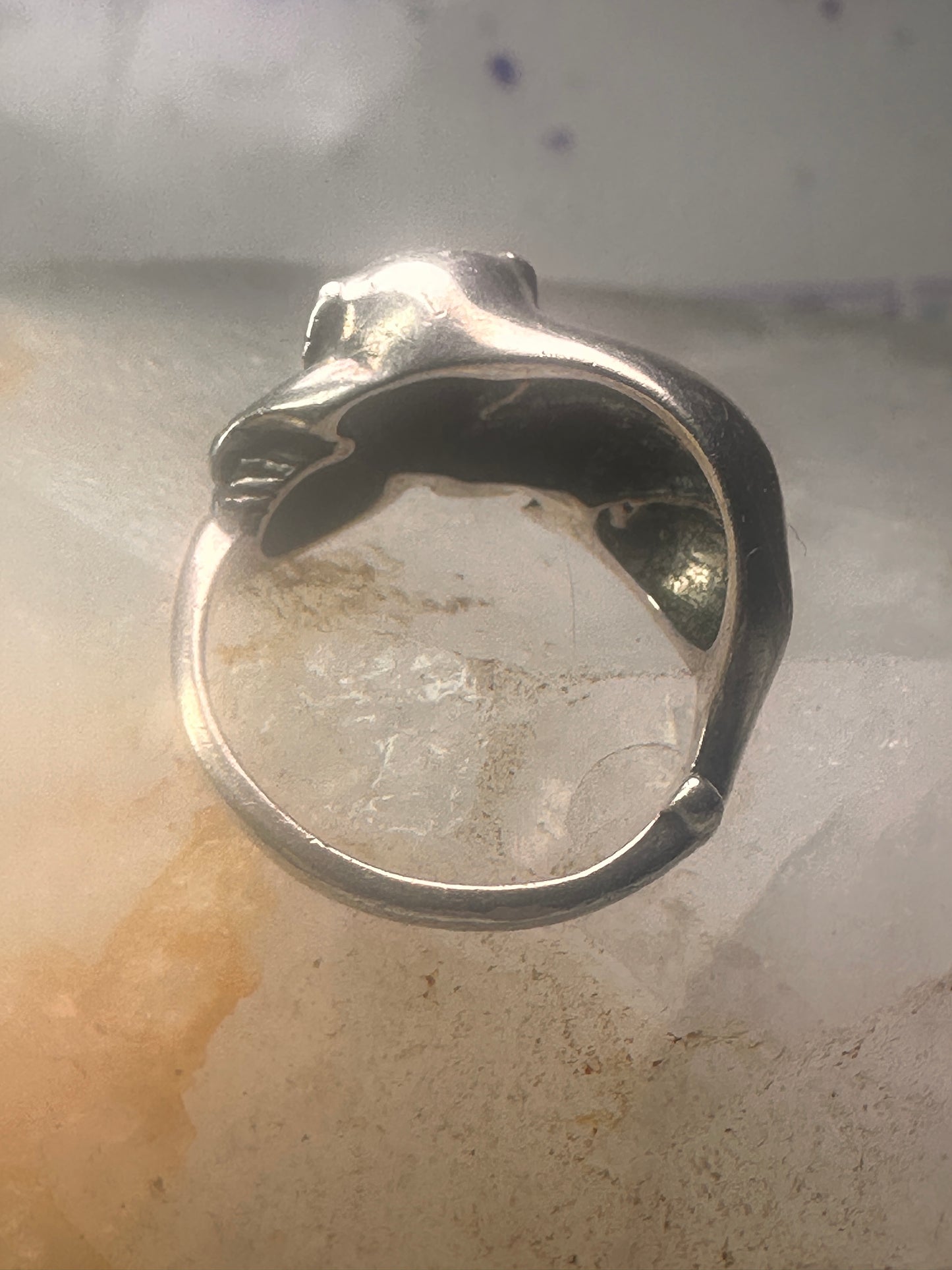 Cat ring playing with yarn ball Kabana size 5 sterling silver girls women pinky