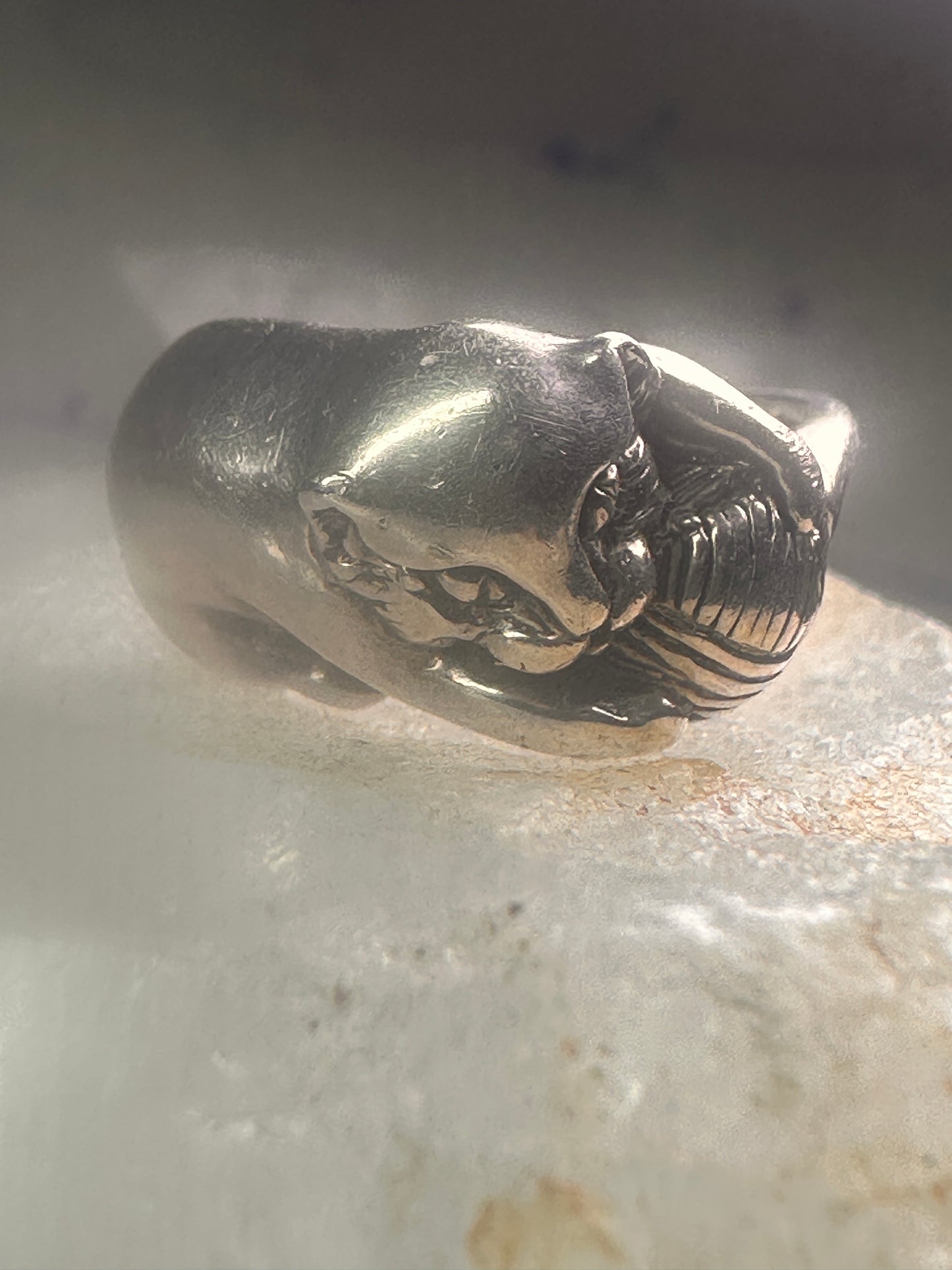 Cat ring playing with yarn ball Kabana size 5 sterling silver girls women pinky