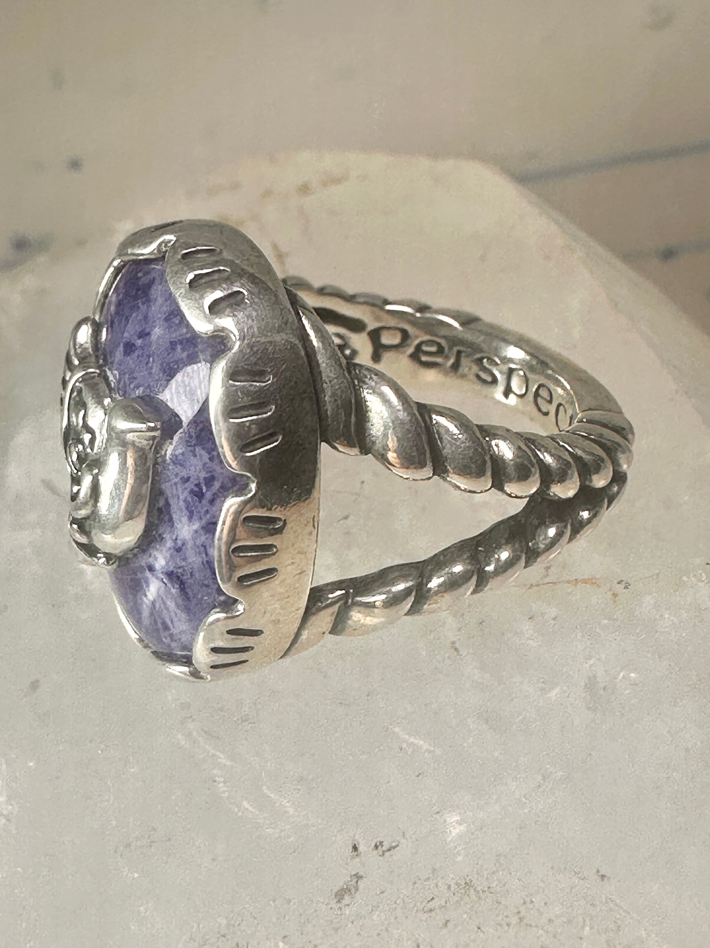 Bird ring sodalite size 6 Dove Peace sterling silver southwest women American West