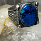 Blue Lapis Lazuli Ring southwest cactus band Size 8.25 Sterling Silver
