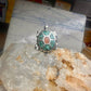 Turtle ring southwest turquoise coral chips size 5 sterling silver women girls