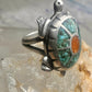Turtle ring southwest turquoise coral chips size 5 sterling silver women girls