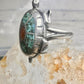 Turtle ring southwest turquoise coral chips size 5 sterling silver women girls