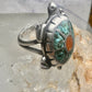Turtle ring southwest turquoise coral chips size 5 sterling silver women girls