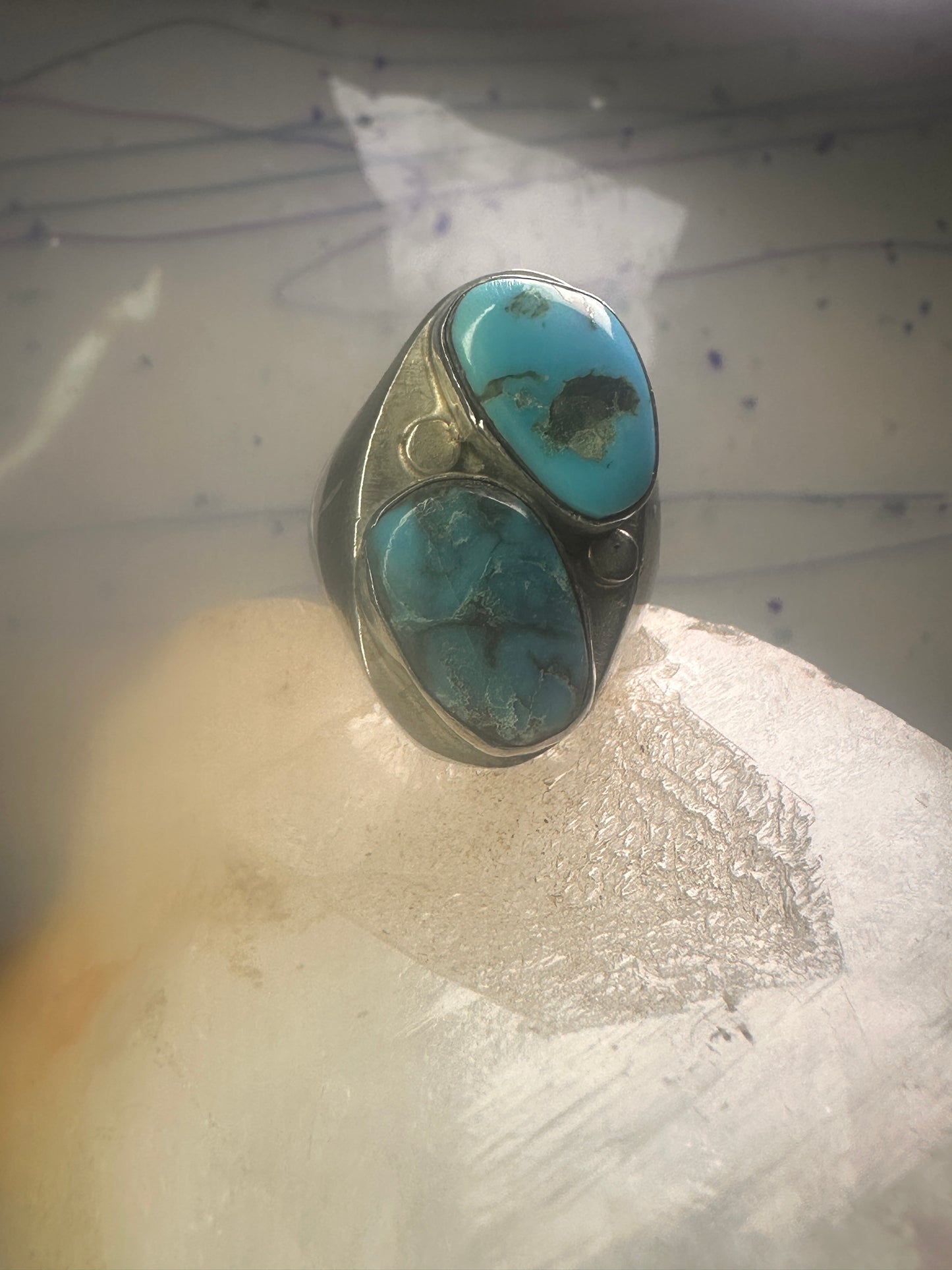 Navajo turquoise ring size 11.25 sterling silver girls women men