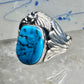 Turquoise ring Navajo size 11.50 sterling silver women men