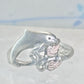 Black Hills Gold ring leaves Dolphin band floral size 6.75 sterling silver women