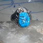 Turquoise ring Navajo size 11.50 sterling silver women men