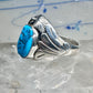 Turquoise ring Navajo size 11.50 sterling silver women men