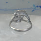 Black Hills Gold ring leaves Dolphin band floral size 6.75 sterling silver women