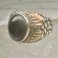 Black Hills Gold ring onyx leaves band size 11 sterling silver women men