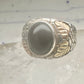 Black Hills Gold ring onyx leaves band size 11 sterling silver women men