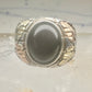 Black Hills Gold ring onyx leaves band size 11 sterling silver women men