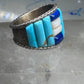 Cobblestone ring Navajo turquoise Lapis MOP size 9.75 sterling silver women men