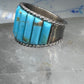 Cobblestone ring Navajo turquoise Lapis MOP size 9.75 sterling silver women men