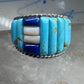 Cobblestone ring Navajo turquoise Lapis MOP size 9.75 sterling silver women men