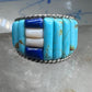 Cobblestone ring Navajo turquoise Lapis MOP size 9.75 sterling silver women men