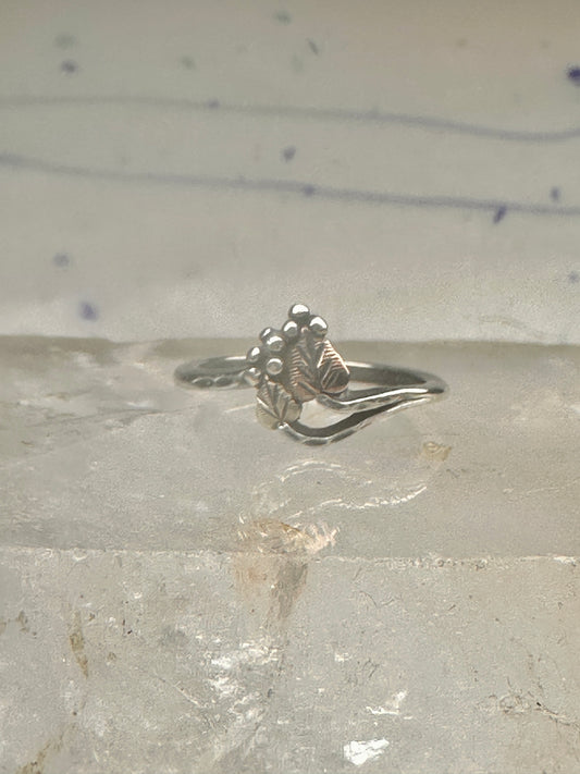 Black Hills Gold ring leaves band size 7.25 sterling silver women girls