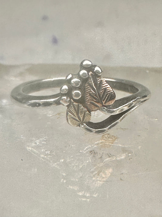 Black Hills Gold ring leaves band size 7.25 sterling silver women girls