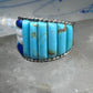 Cobblestone ring Navajo turquoise Lapis MOP size 9.75 sterling silver women men