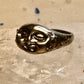 Moon Face & Stars ring size 5 leaves celestial band sterling silver women